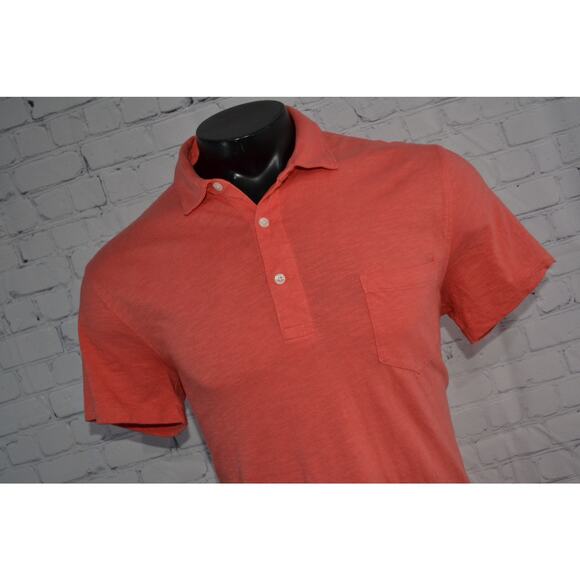 J Crew Golf Polo Shirt Slub Cotton Performance Pink Front Pocket Men Size Large - Picture 4 of 6